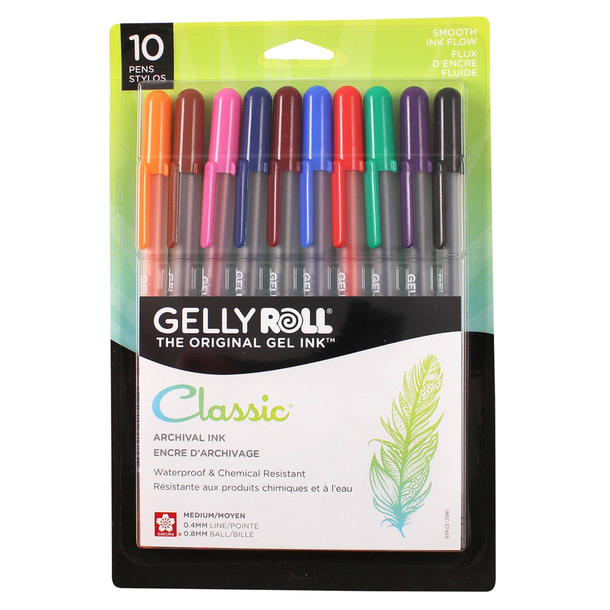 Sakura® Gelly Roll® Medium 10 Color Gel Pen Set